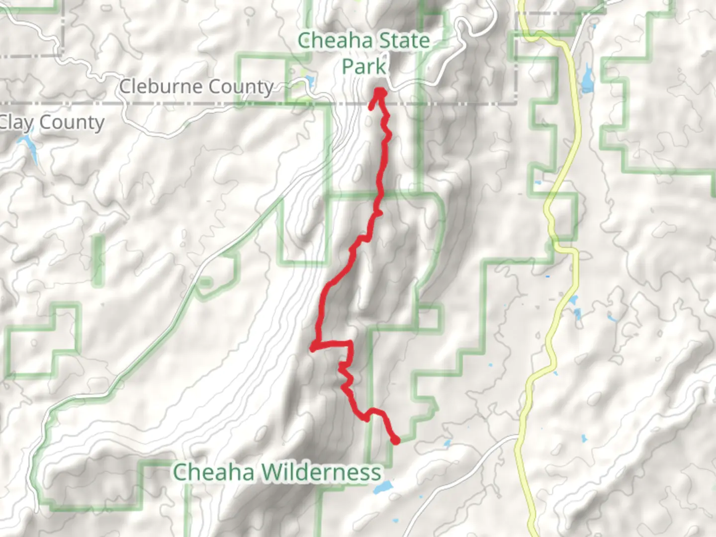An image depicting the trail Nubbin Creek and Cave Creek Trail and its surrounding area.