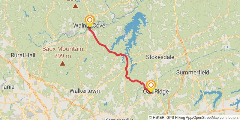 Mountains-to-Sea Trail stage 45 Map