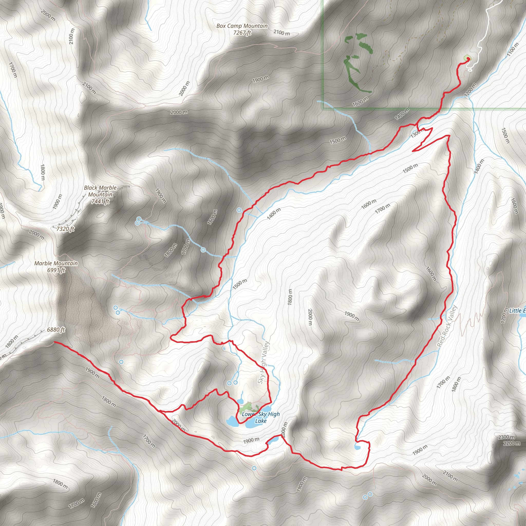 Marble Mountain via Canyon Creek and Shadow Lake Loop Trail mobile static map