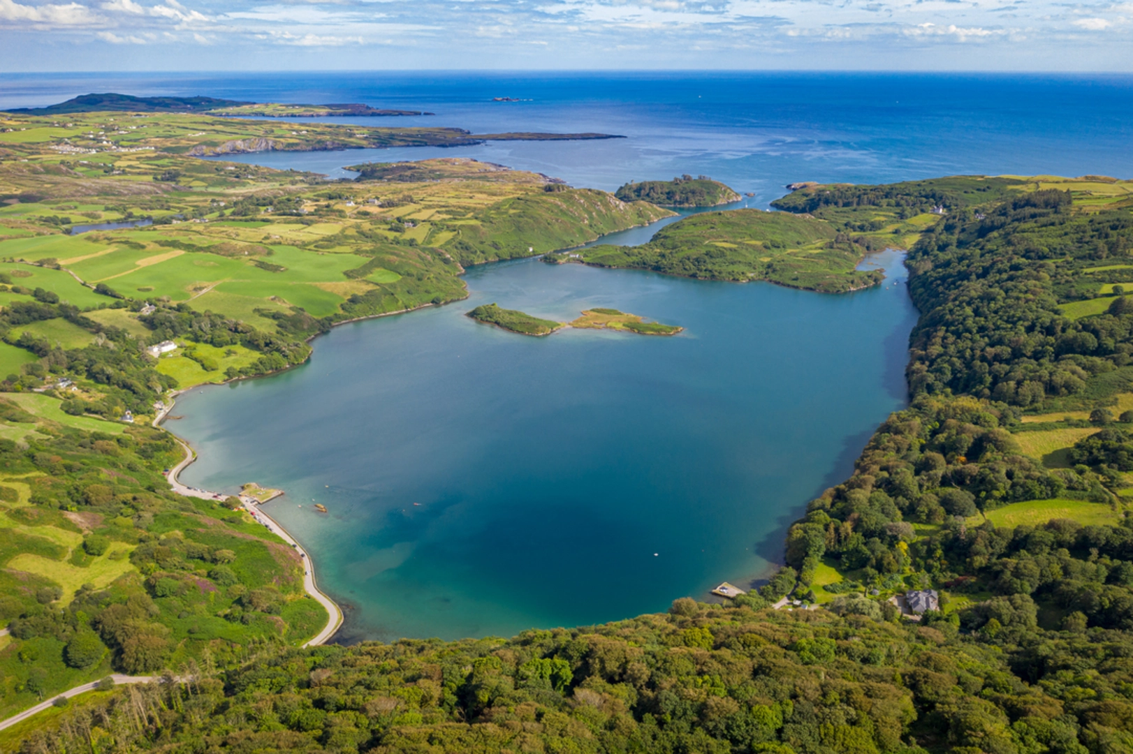 An image depicting the trail Lough Hyne and Mount Knockomagh and its surrounding area.