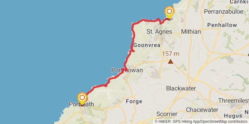 Cornwall Coast Path stage 10 Map