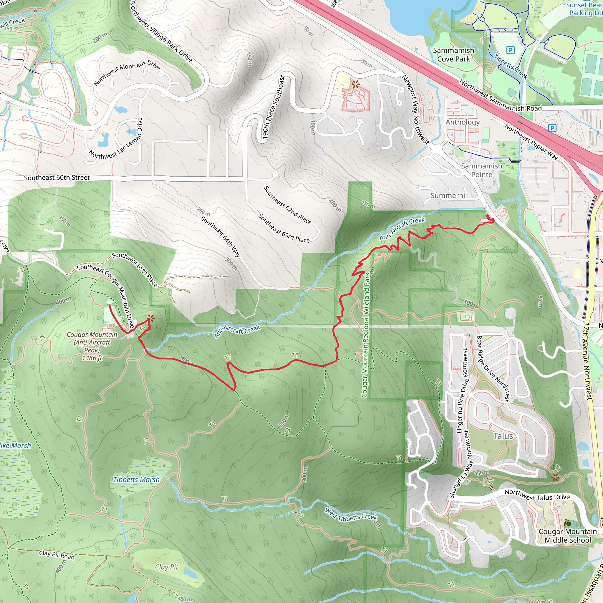 Surprise Creek Trail and Shangri La Trail mobile static map