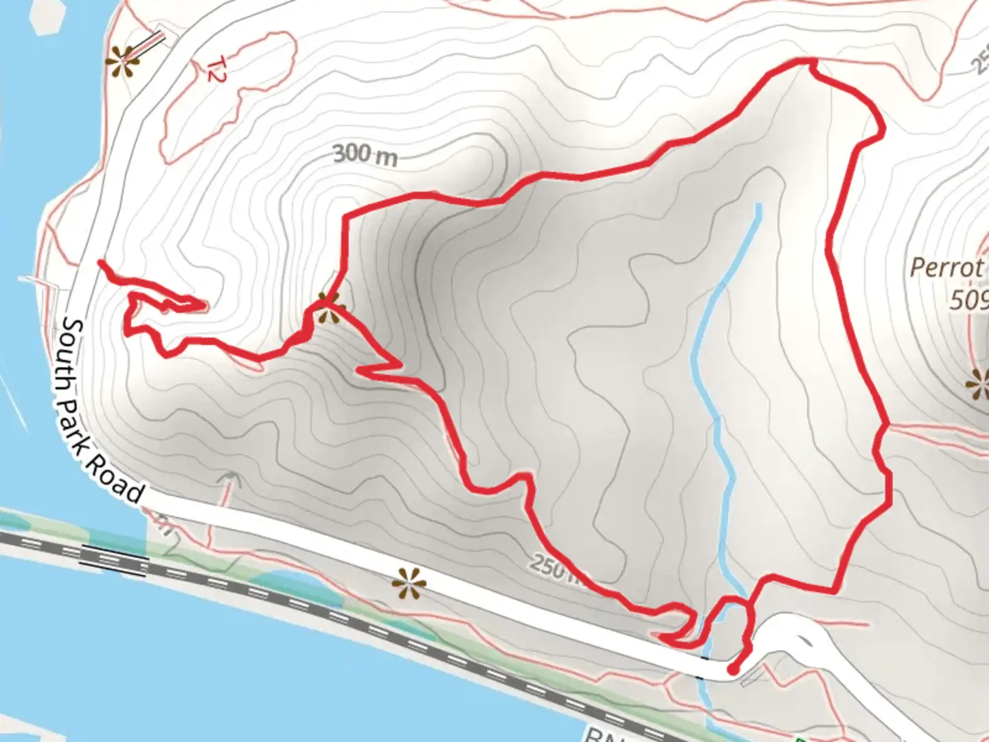 An image depicting the trail Deer Me Run and Brady's Bluff Loop Trail and its surrounding area.
