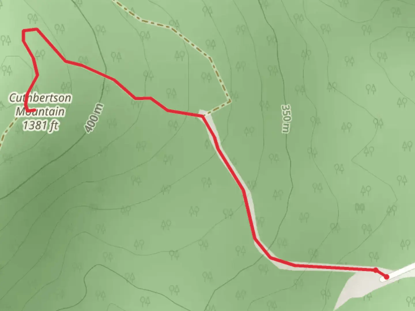 An image depicting the trail Cuthbertson Mountain Out and Back and its surrounding area.
