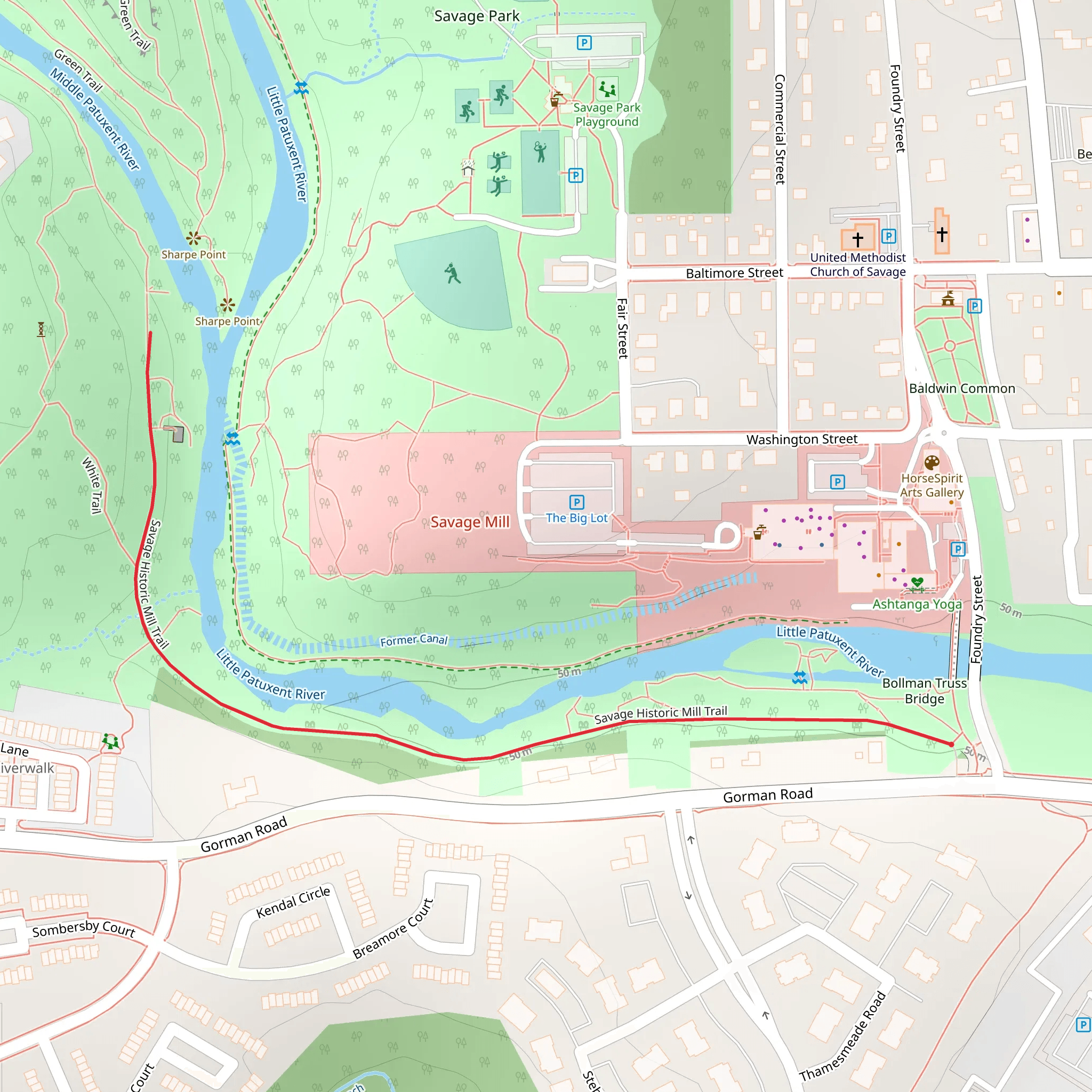 Savage Historic Mill Trail mobile static map