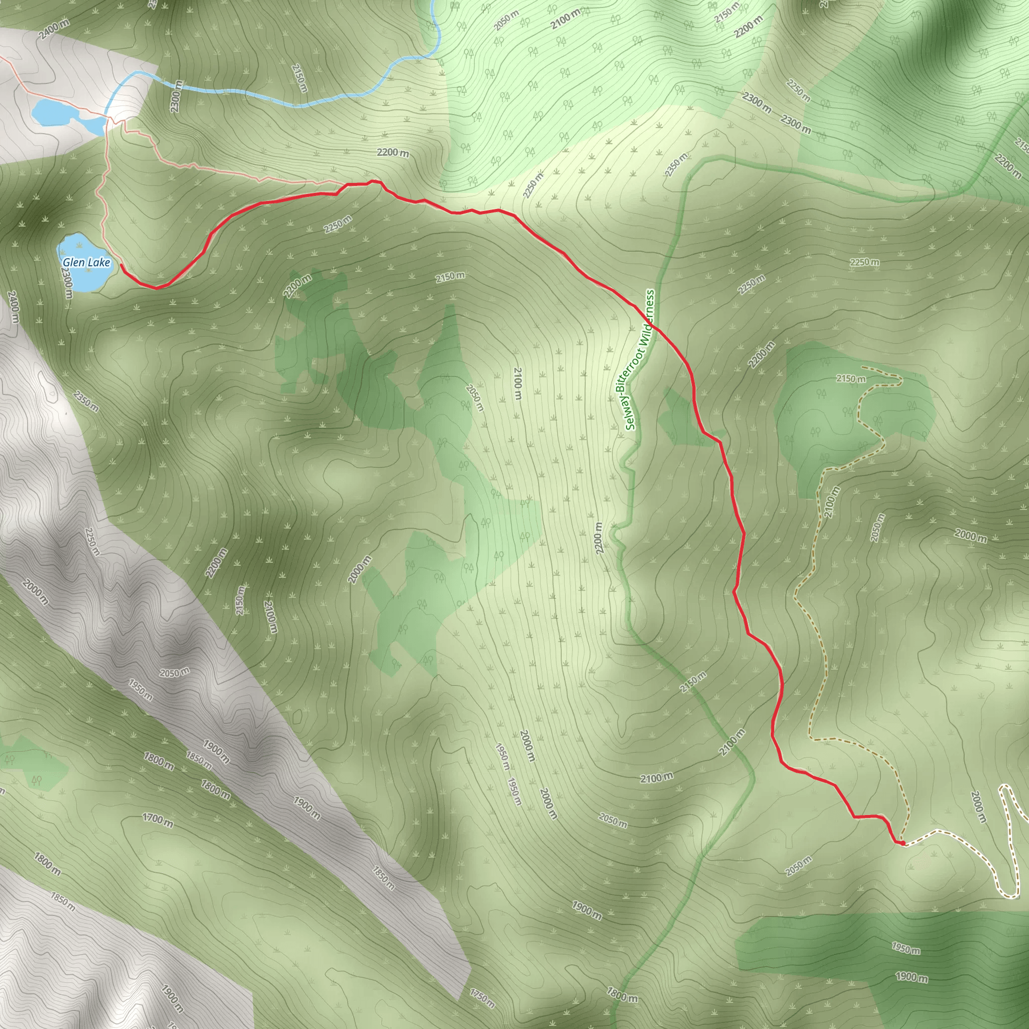 Glen Lake from Sweathouse Creed Road mobile static map