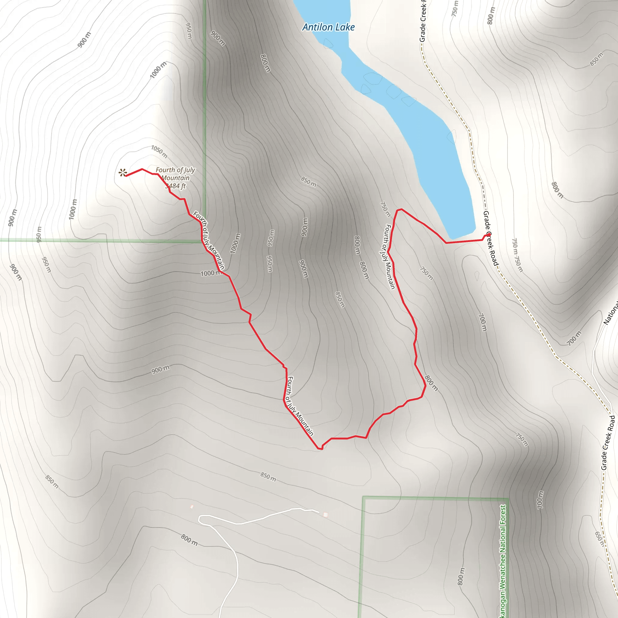 Fourth of July Mountain Trail mobile static map