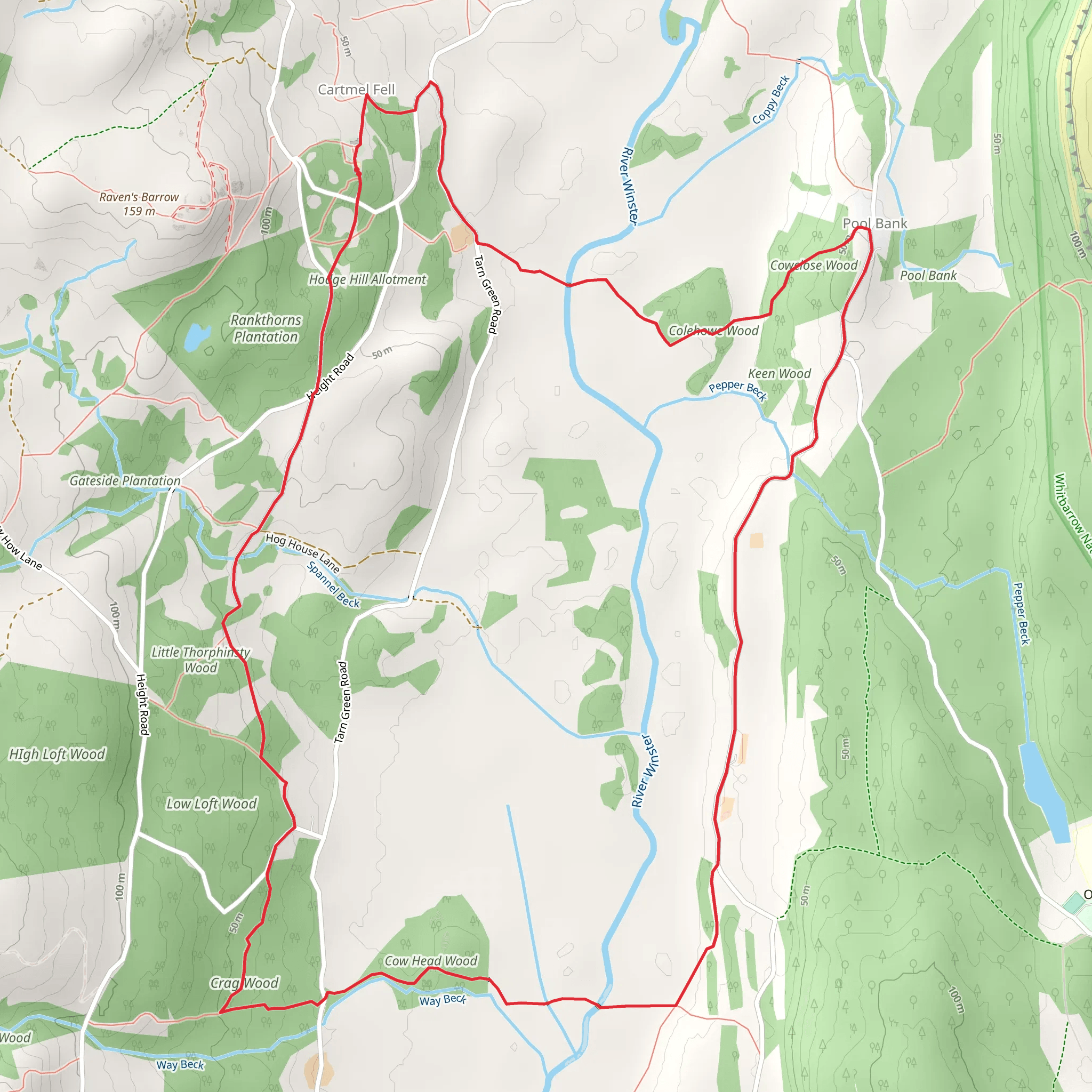 Cartmel Fell Loop mobile static map