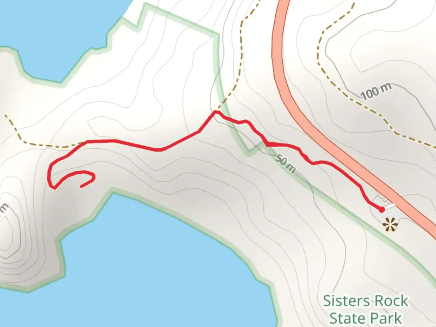 An image depicting the trail Oregon Coast Highway and its surrounding area.