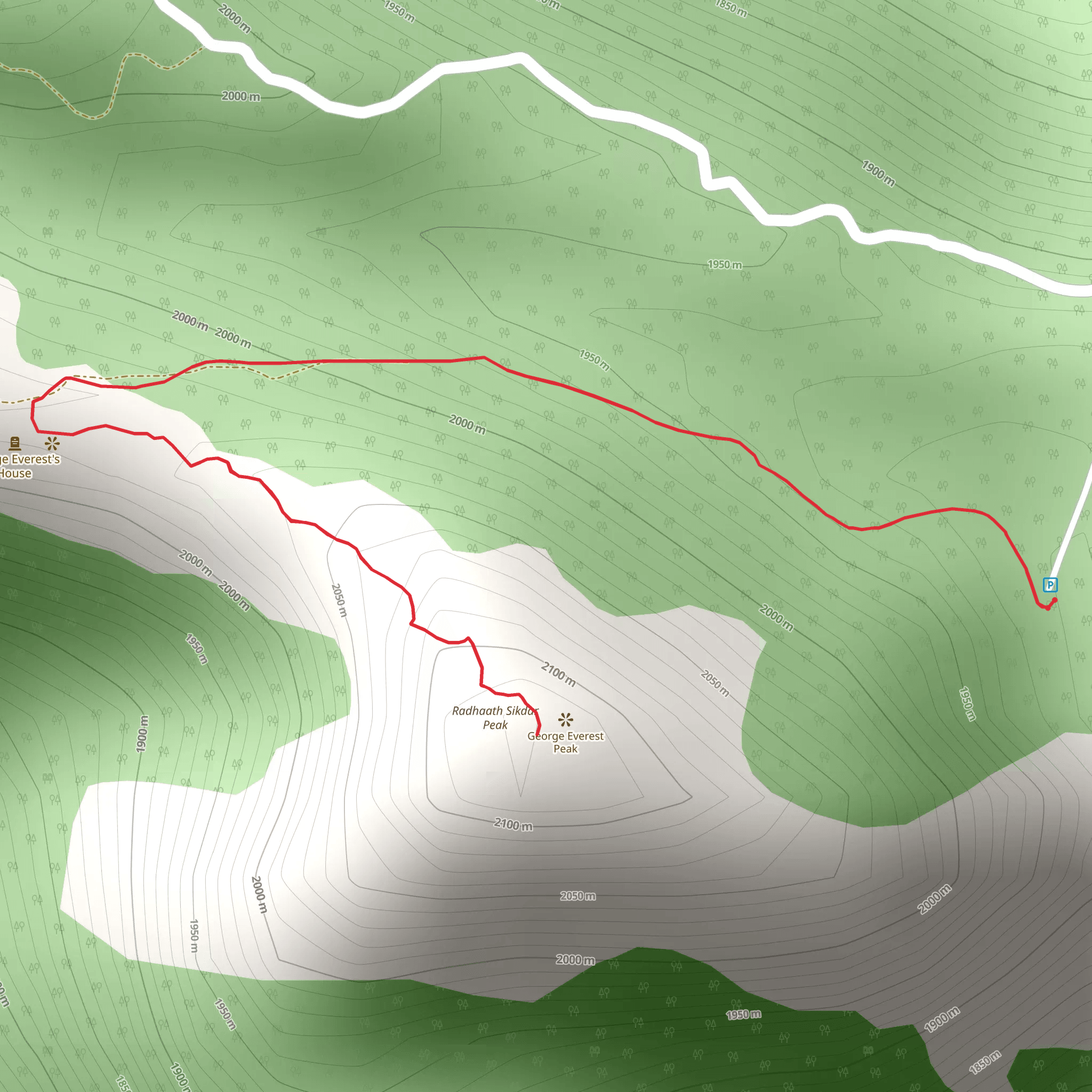 George Everest Peak Trek mobile static map