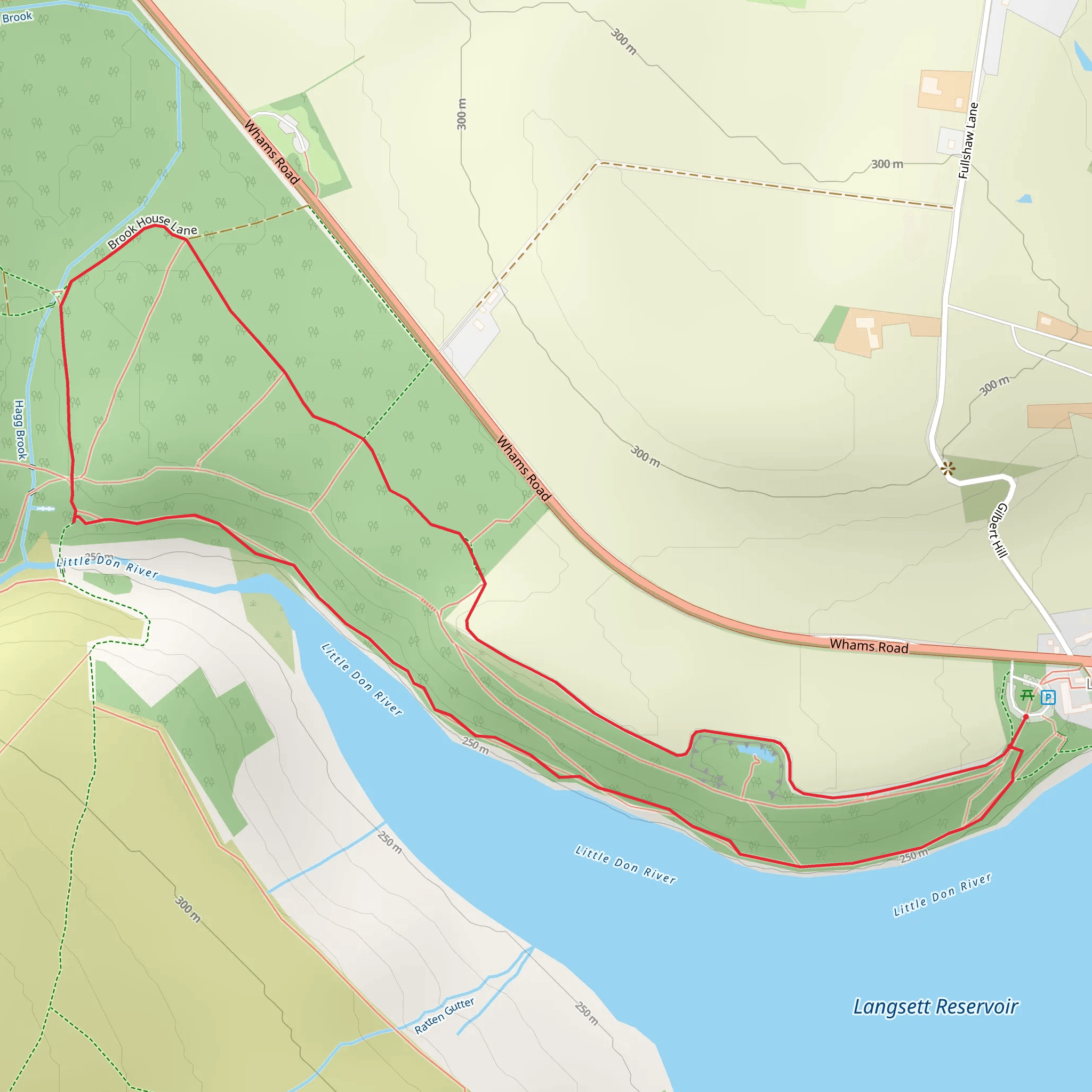 Langsett Reservoir Route mobile static map