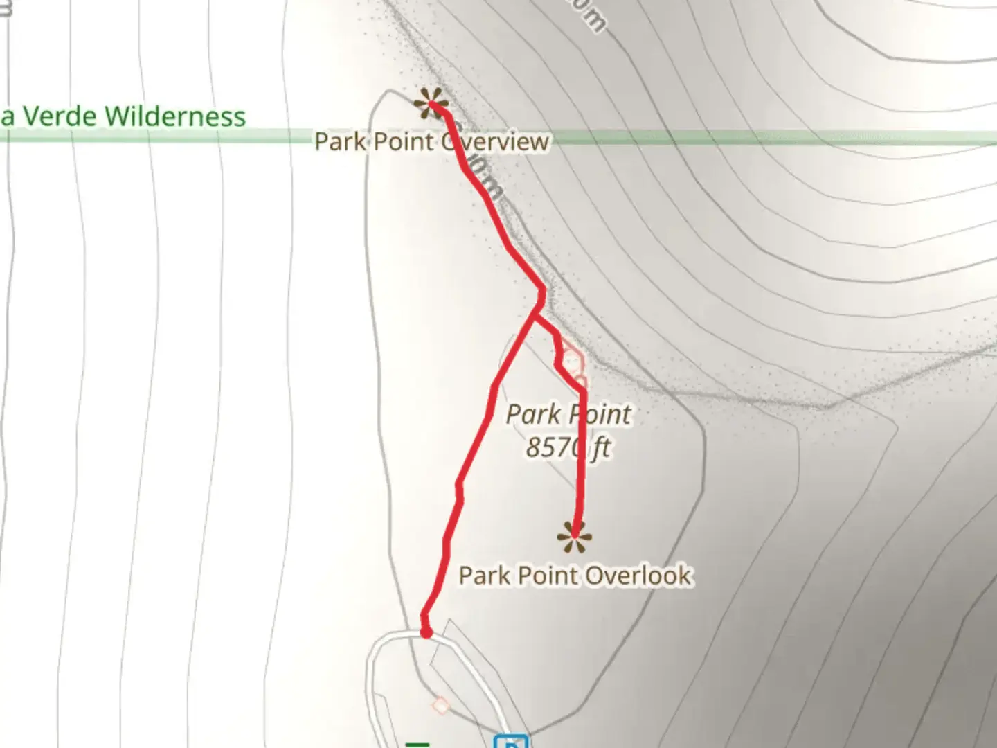 An image depicting the trail Park Point Overview Trail and its surrounding area.