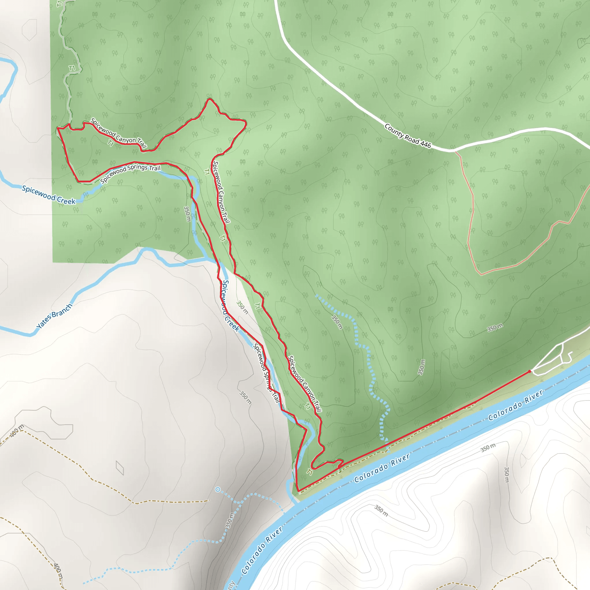 Spicewood Springs and Spicewood Canyon Loop Trail mobile static map
