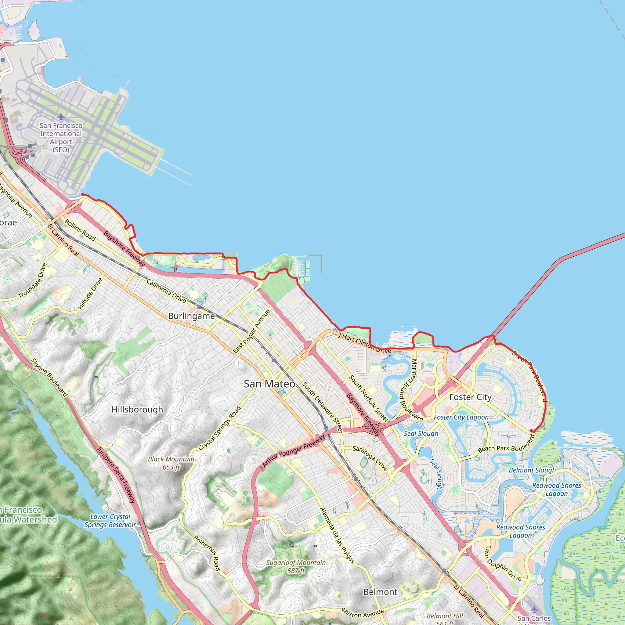 San Francisco Bay Trail mobile static map
