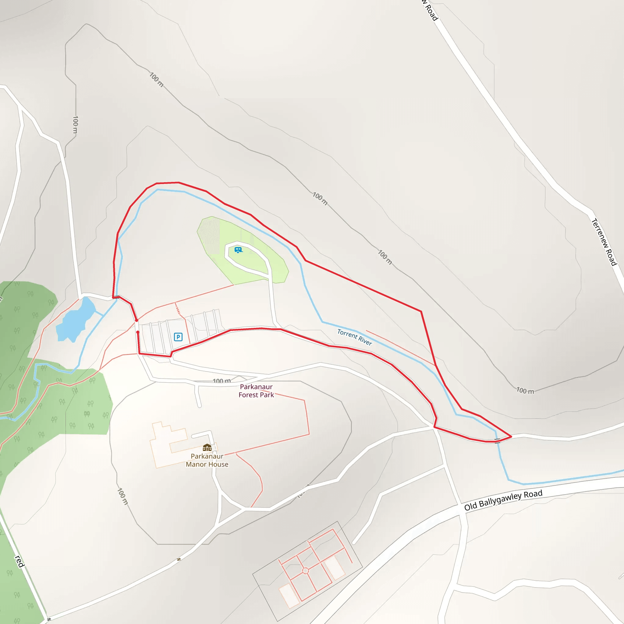 River Walk - Parkanaur Forest - Black mobile static map