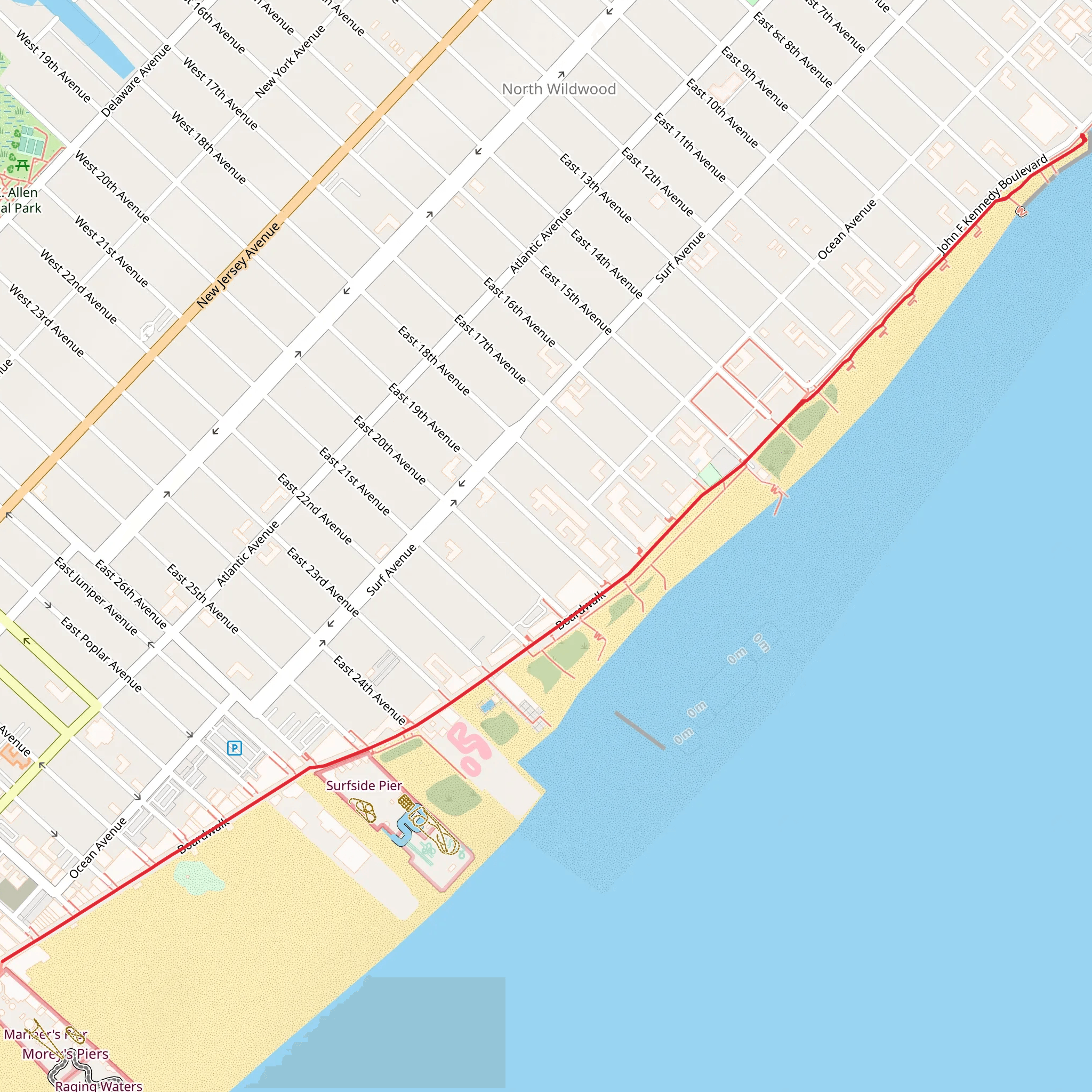 Pedestrian Street and Boardwalk mobile static map