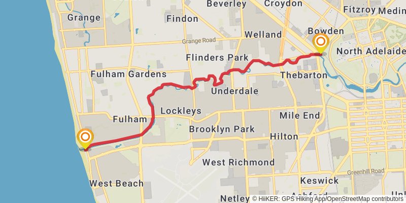 River Torrens Linear Park stage 2 Map