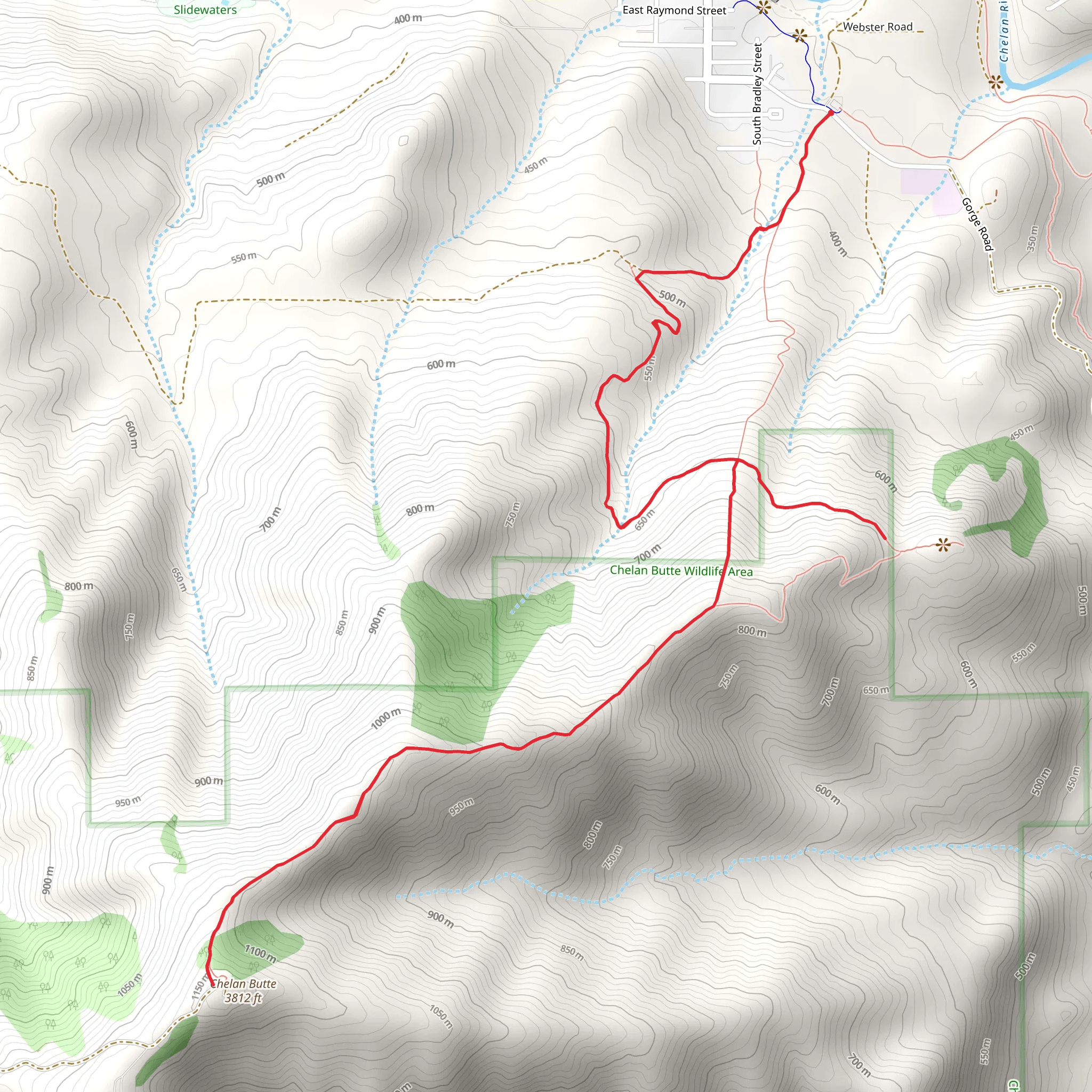 Chelan Butte Trail mobile static map