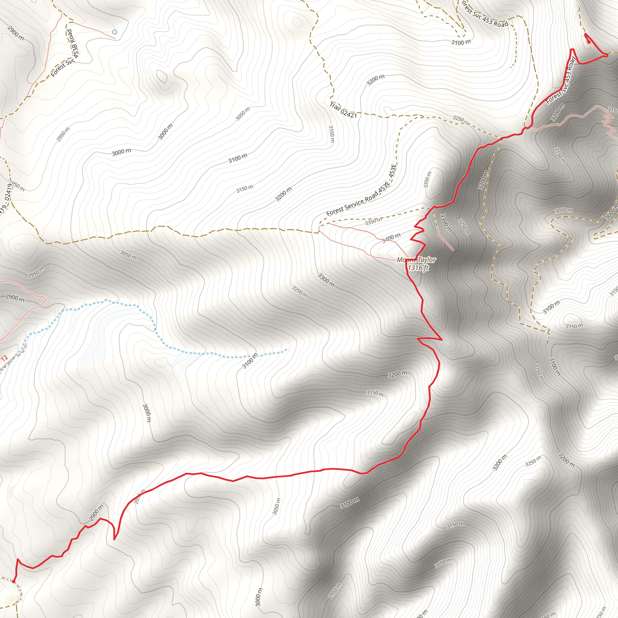 La Mosca Lookout and Mount Taylor via Continental Divide Trail mobile static map
