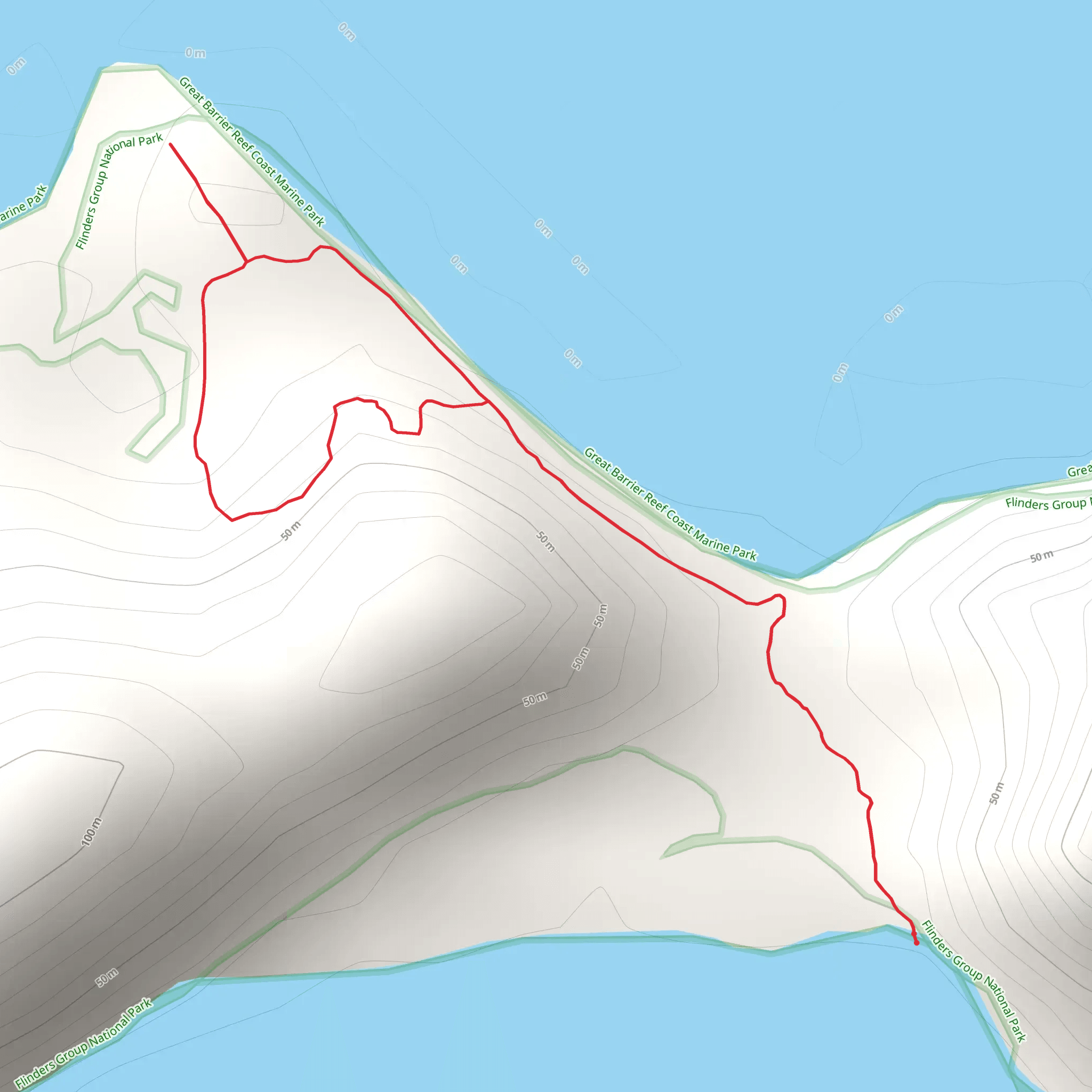 Wongai Beach Track mobile static map