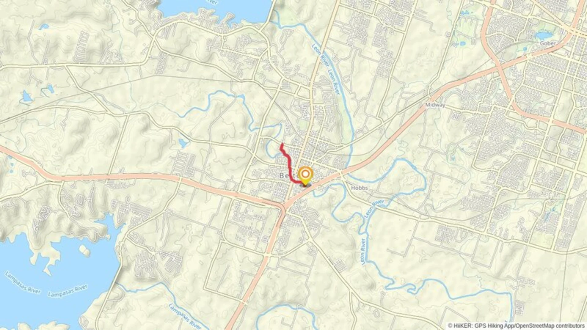 Nolan Creek Path from Liberty Park Bell County Texas