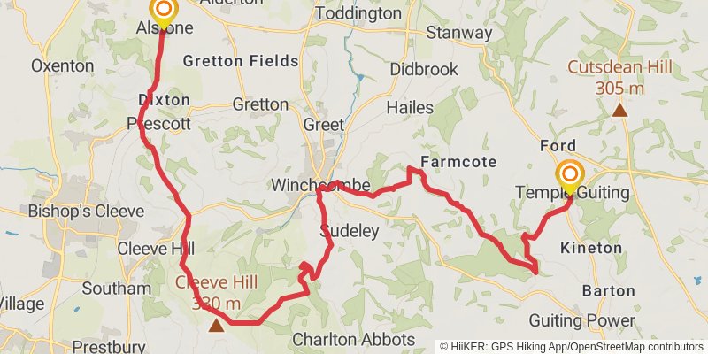 Winchcombe Way stage 2 Map
