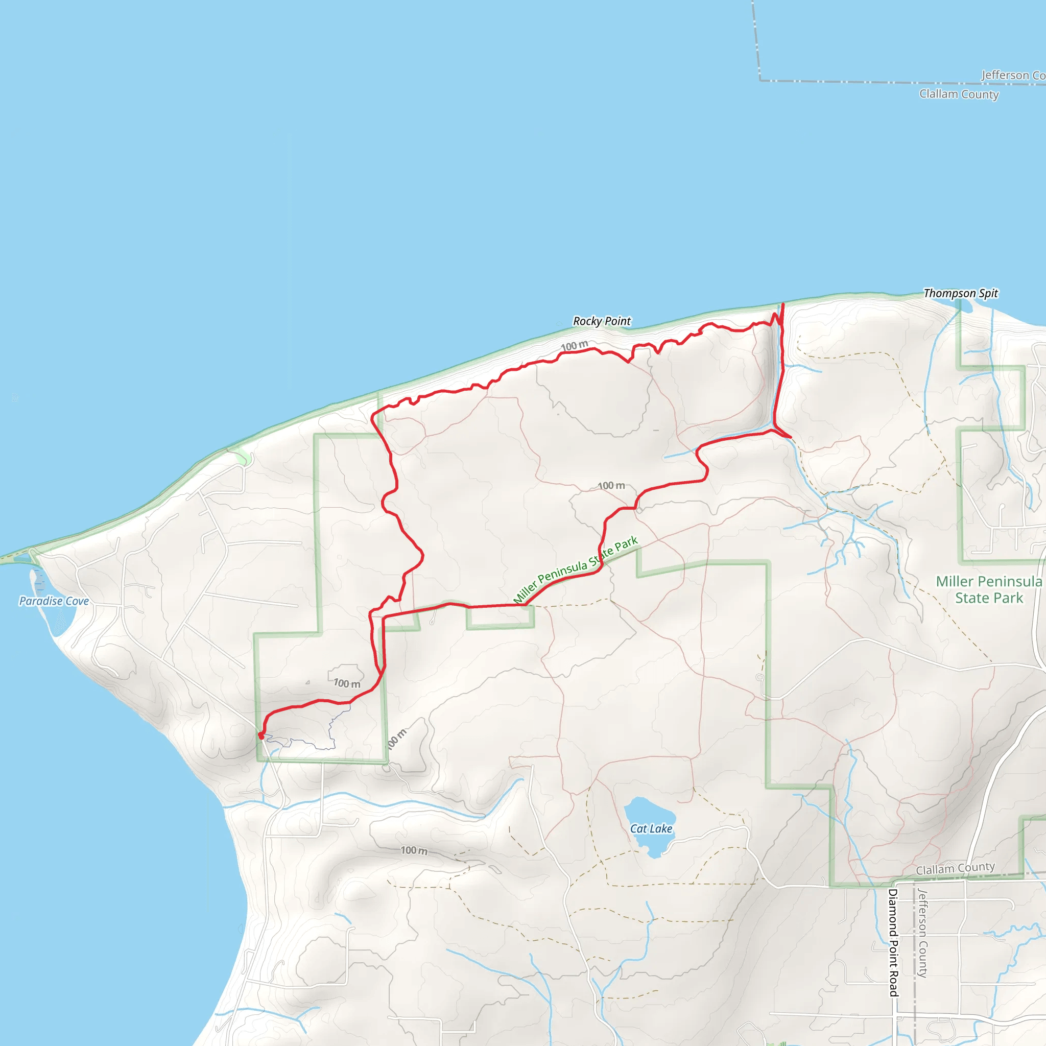 Bluff, Beach and 1st Loop Trail mobile static map