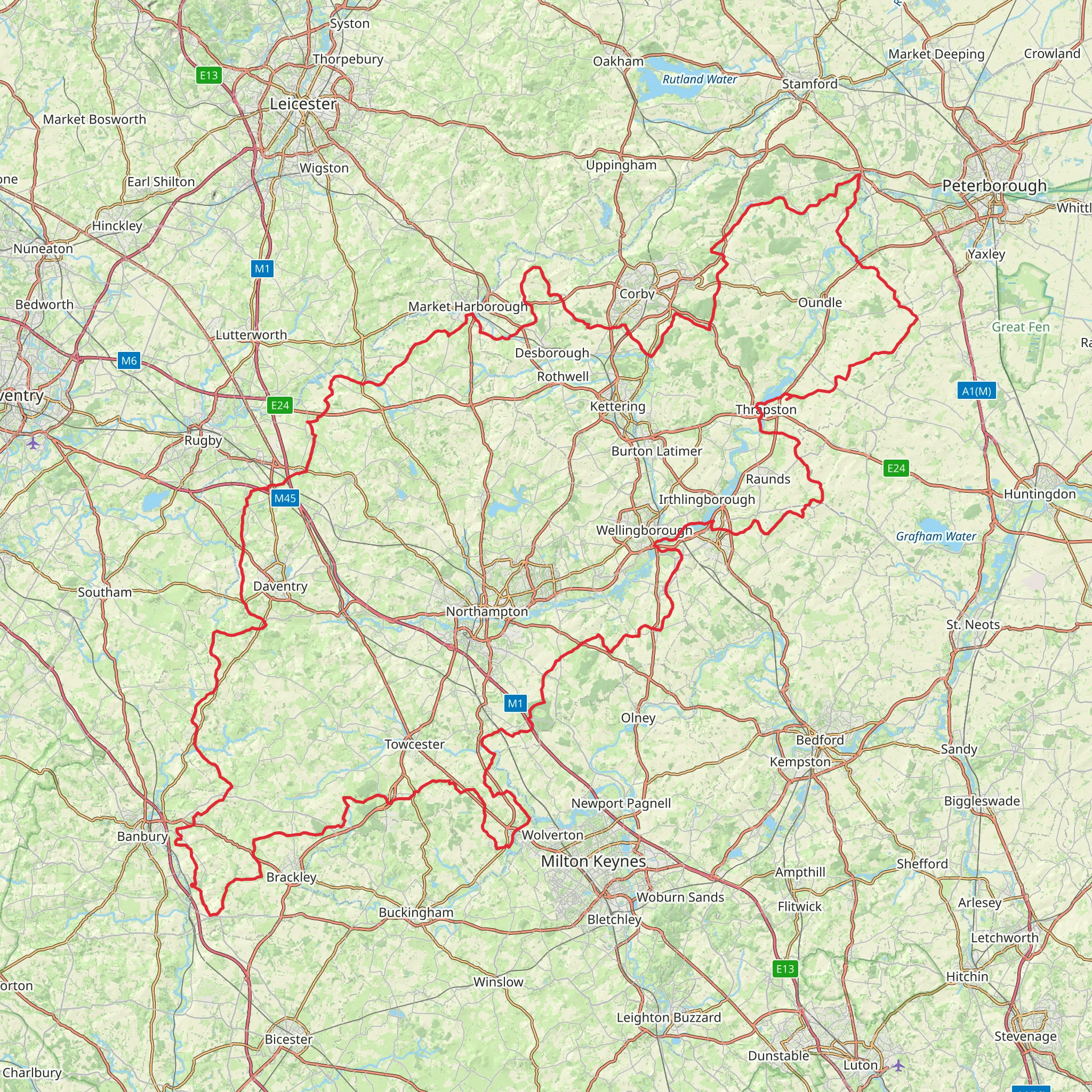 Wellingborough Loop in West Northamptonshire mobile static map