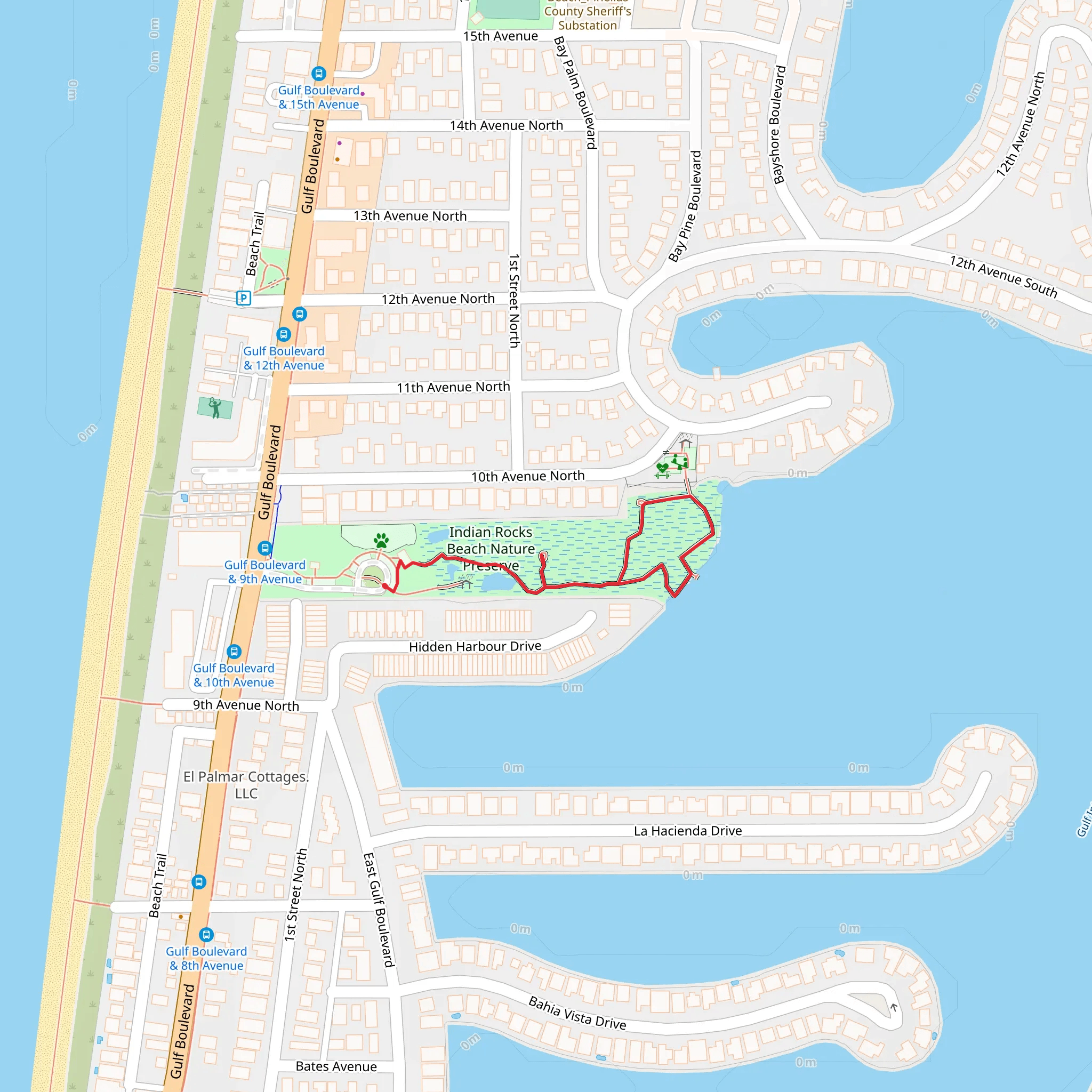 Indian Rocks Beach Nature Preserve Loop mobile static map