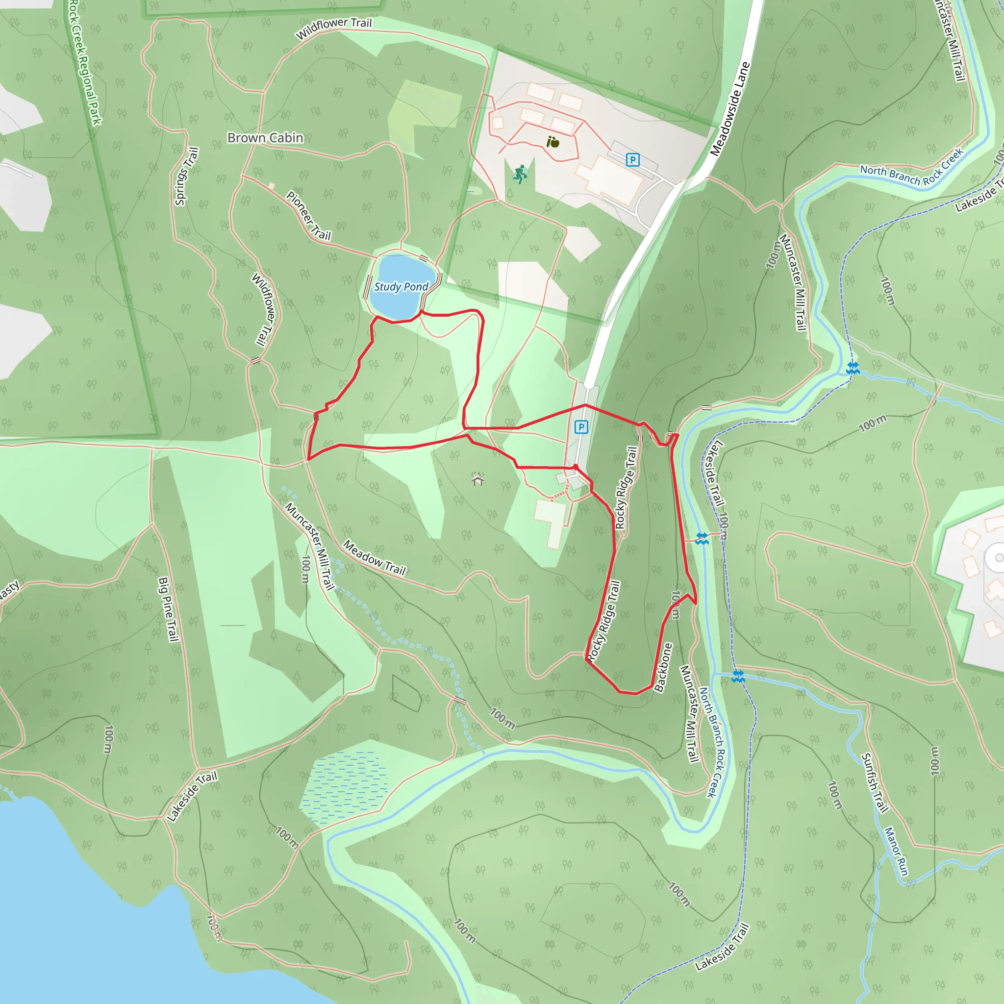 Rocky Ridge and Study Pond Loop Trail mobile static map