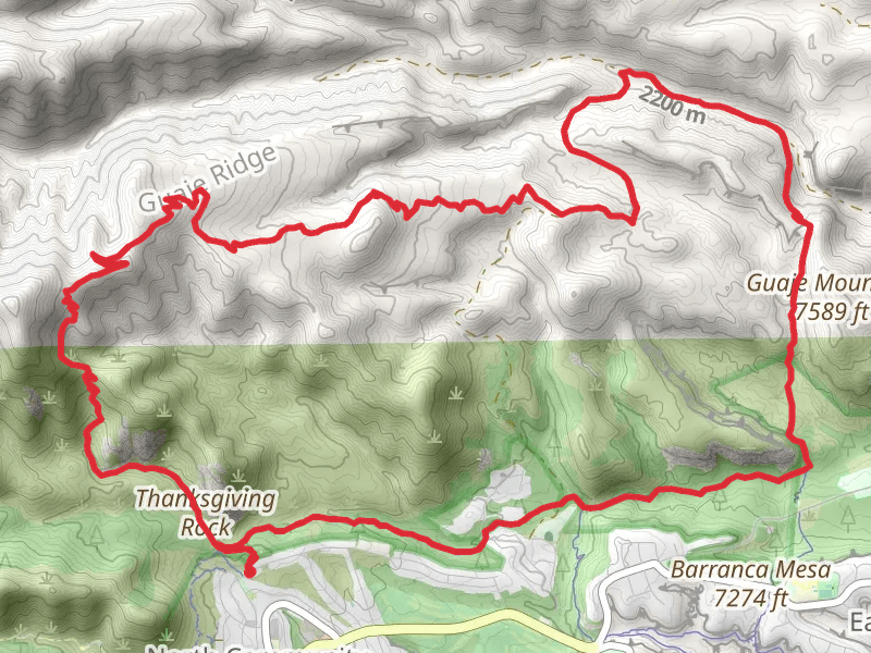 Upper Guaje Trail, Pajarito Trail and Perimeter Trail Loop