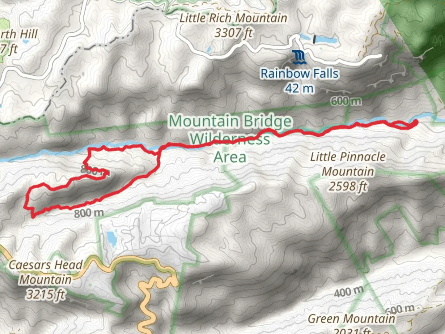 An image depicting the trail Jones Gap, Bill Kimball and Coldspring Branch Loop Trail and its surrounding area.