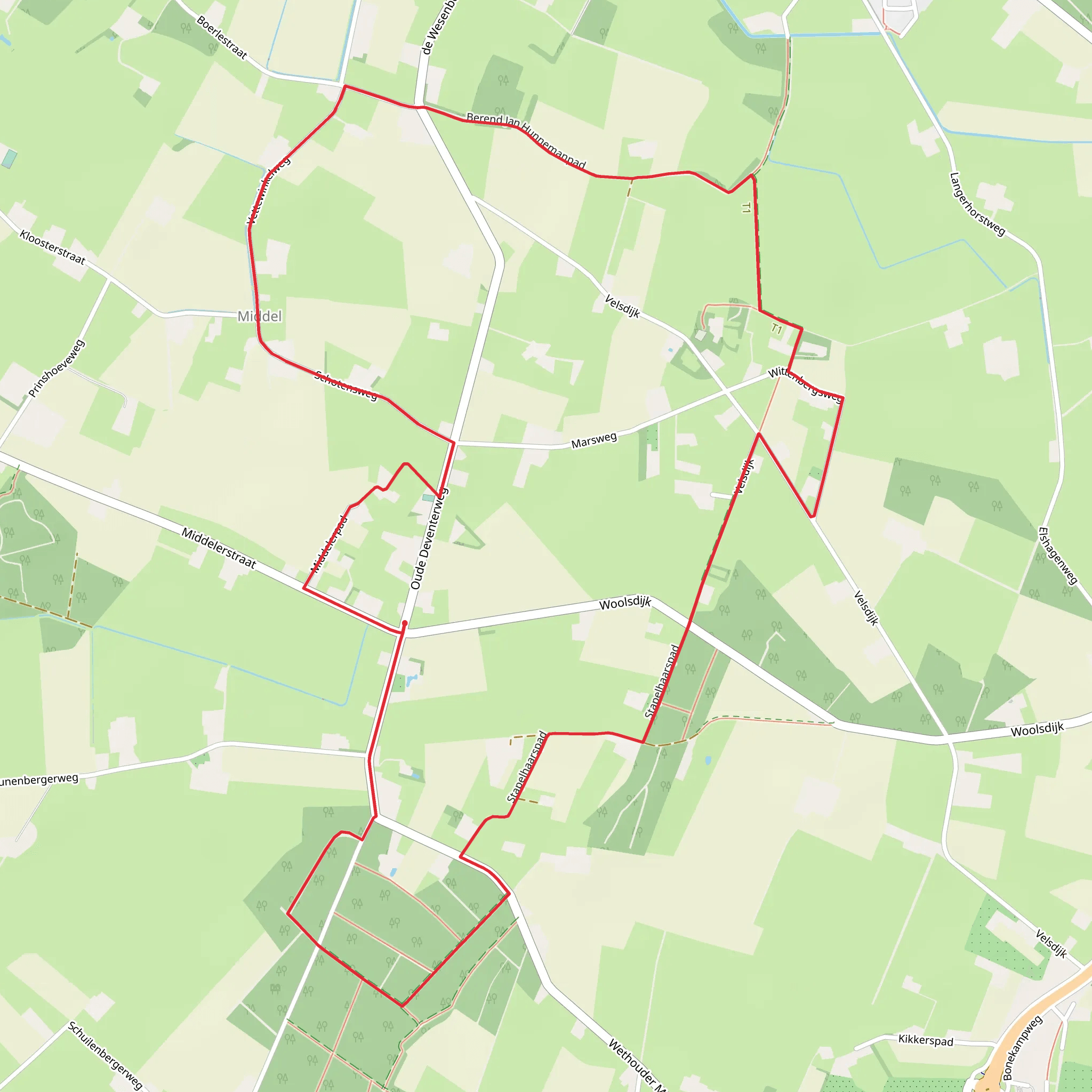 Schotens Weg and Rozenvoorderdijk Loop mobile static map