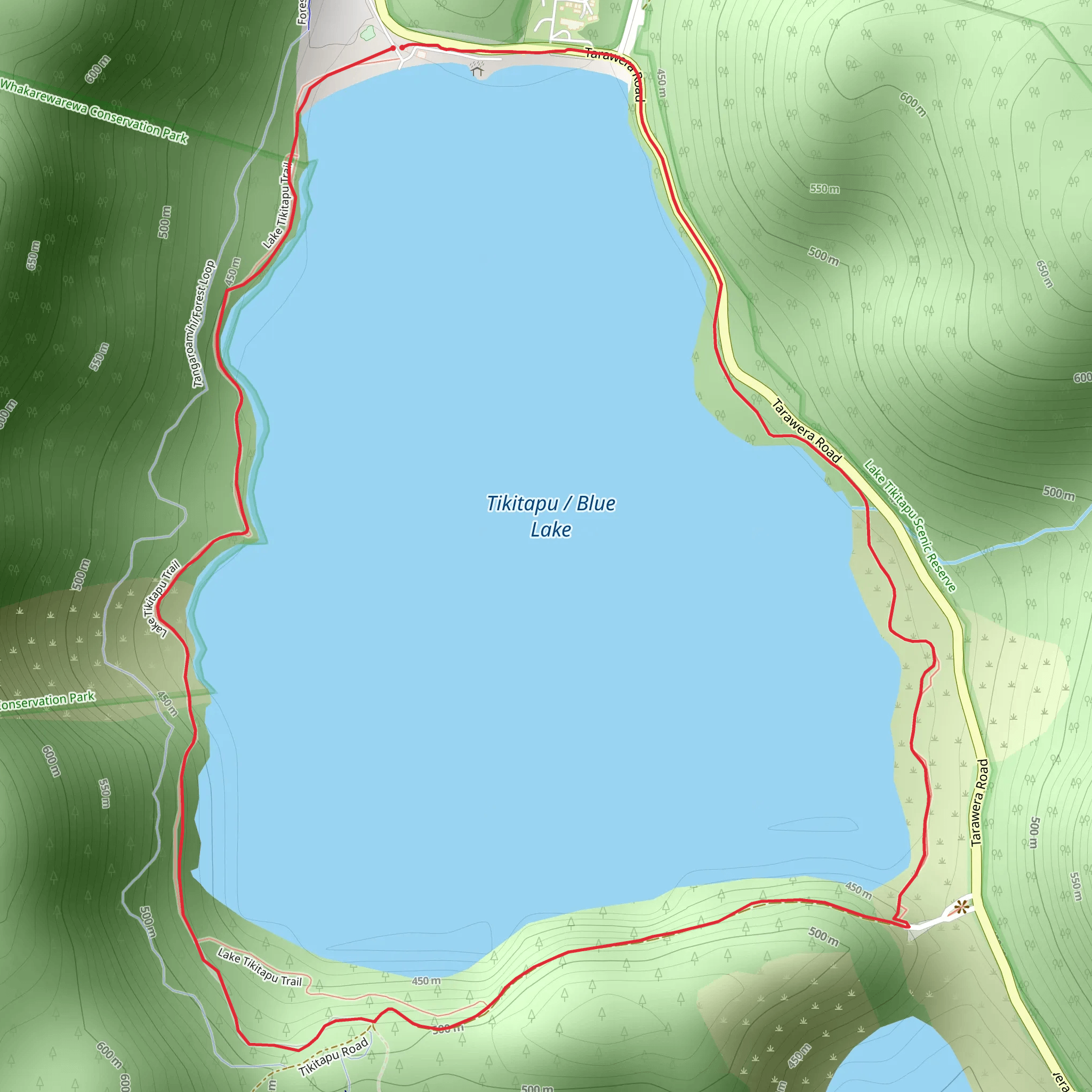 Lake Tikitapu Trail mobile static map