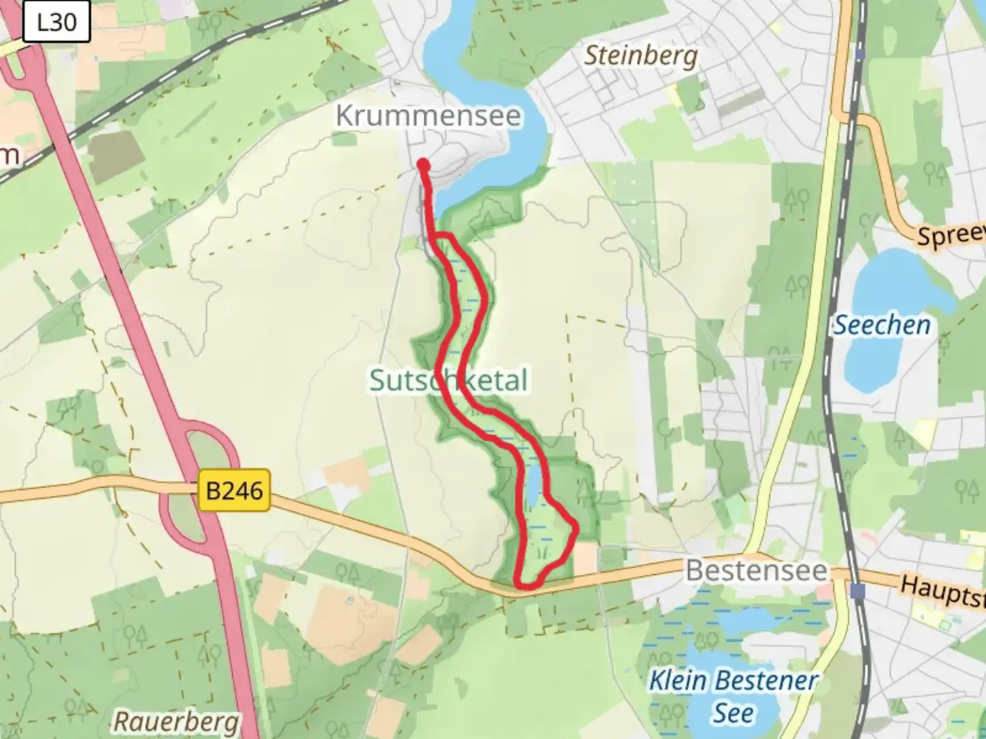An image depicting the trail Sutschke Rundwanderweg Loop and its surrounding area.
