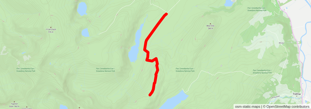 The Carneddau from Llyn Eigiau - Carneddau stage 2 Map