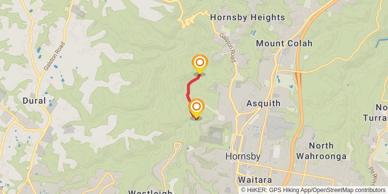 The Great North Walk alt 1 Map