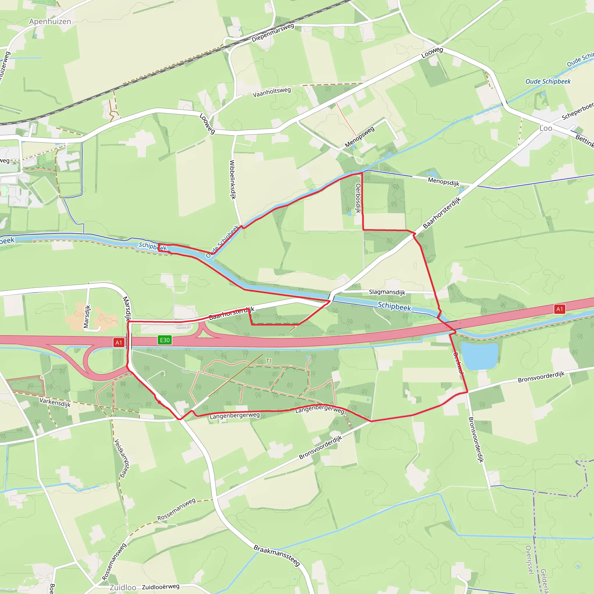 Schoolderbrug and Veld Loop mobile static map