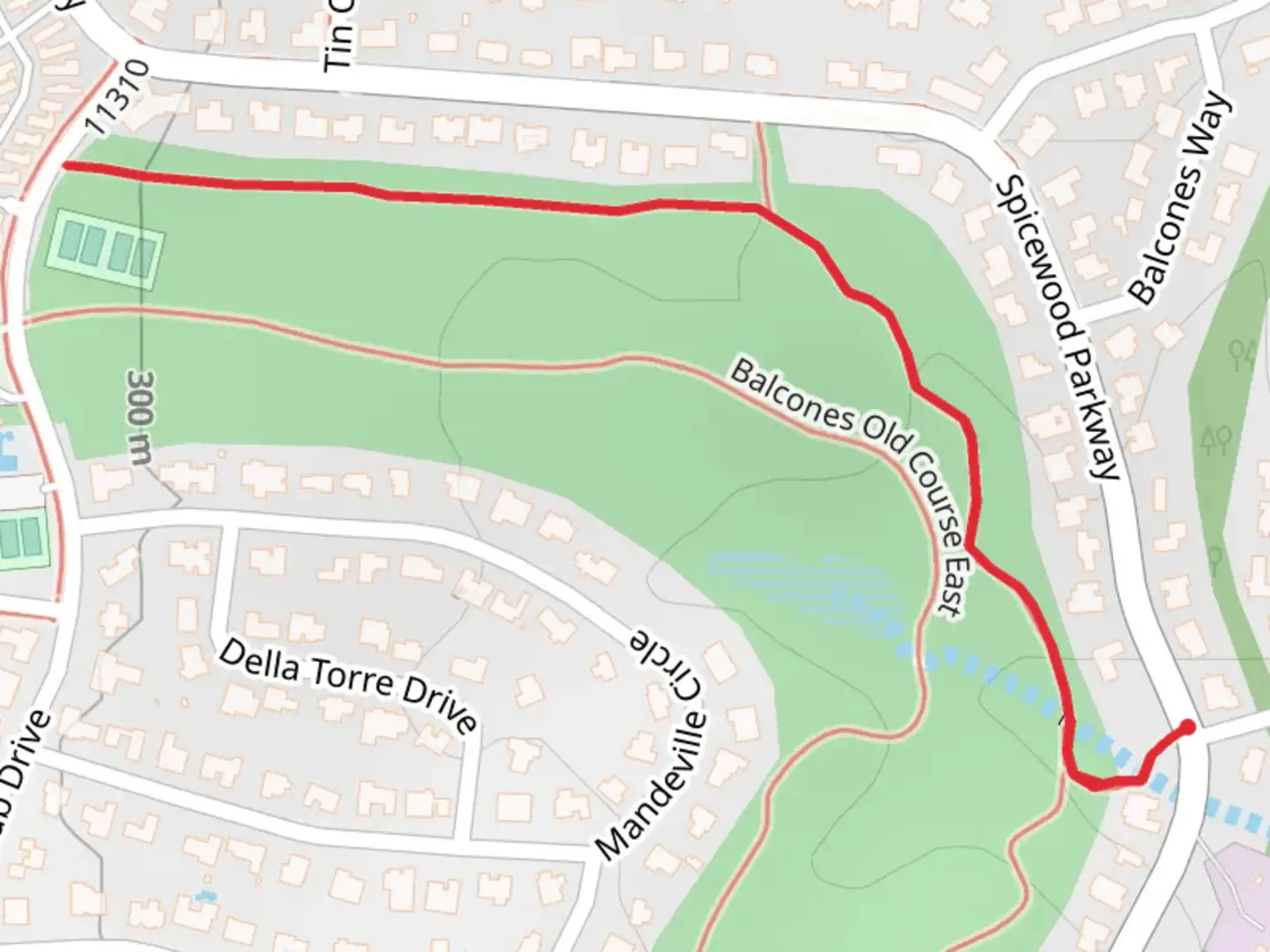 An image depicting the trail Balcones Country Club and its surrounding area.