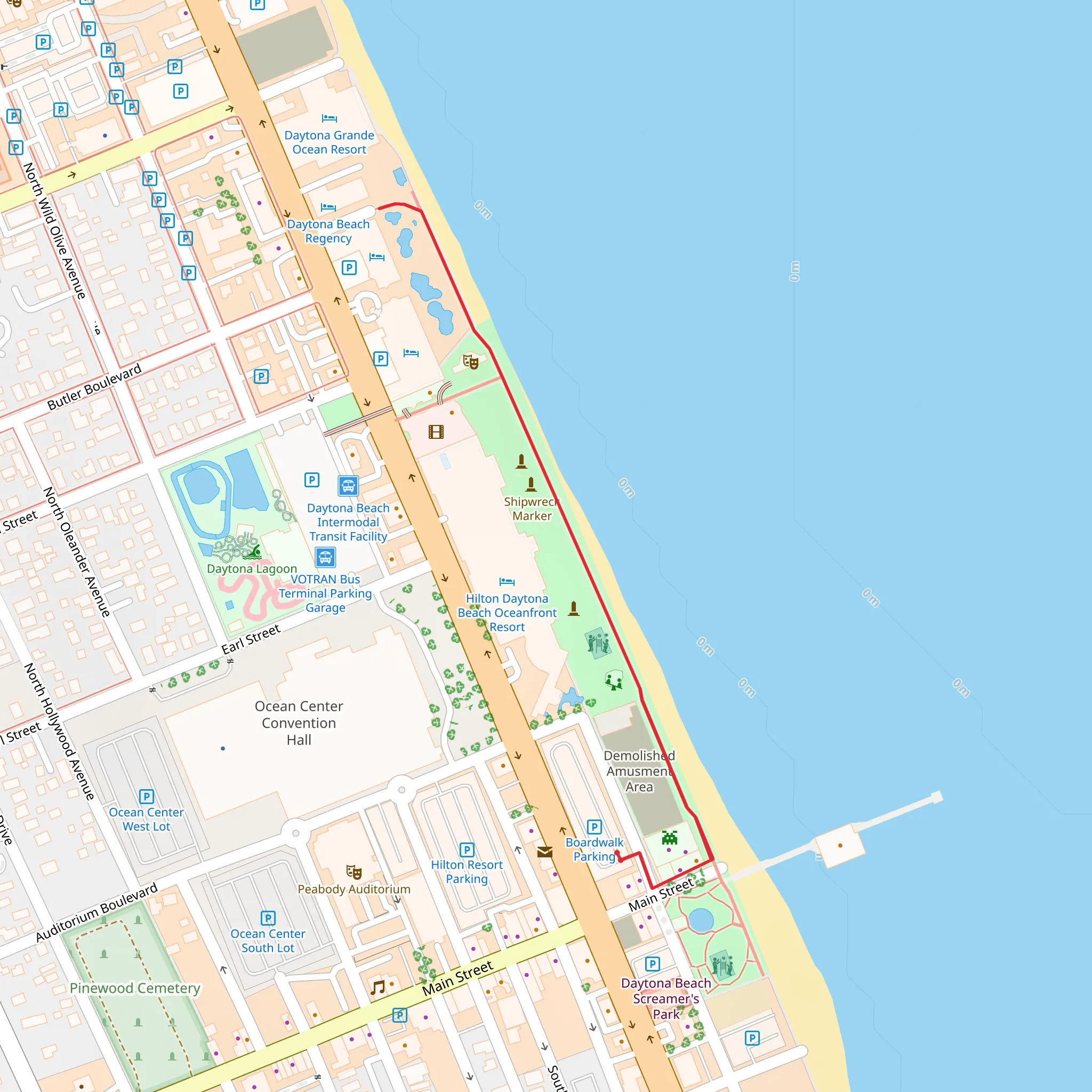 Daytona Beach Boardwalk mobile static map