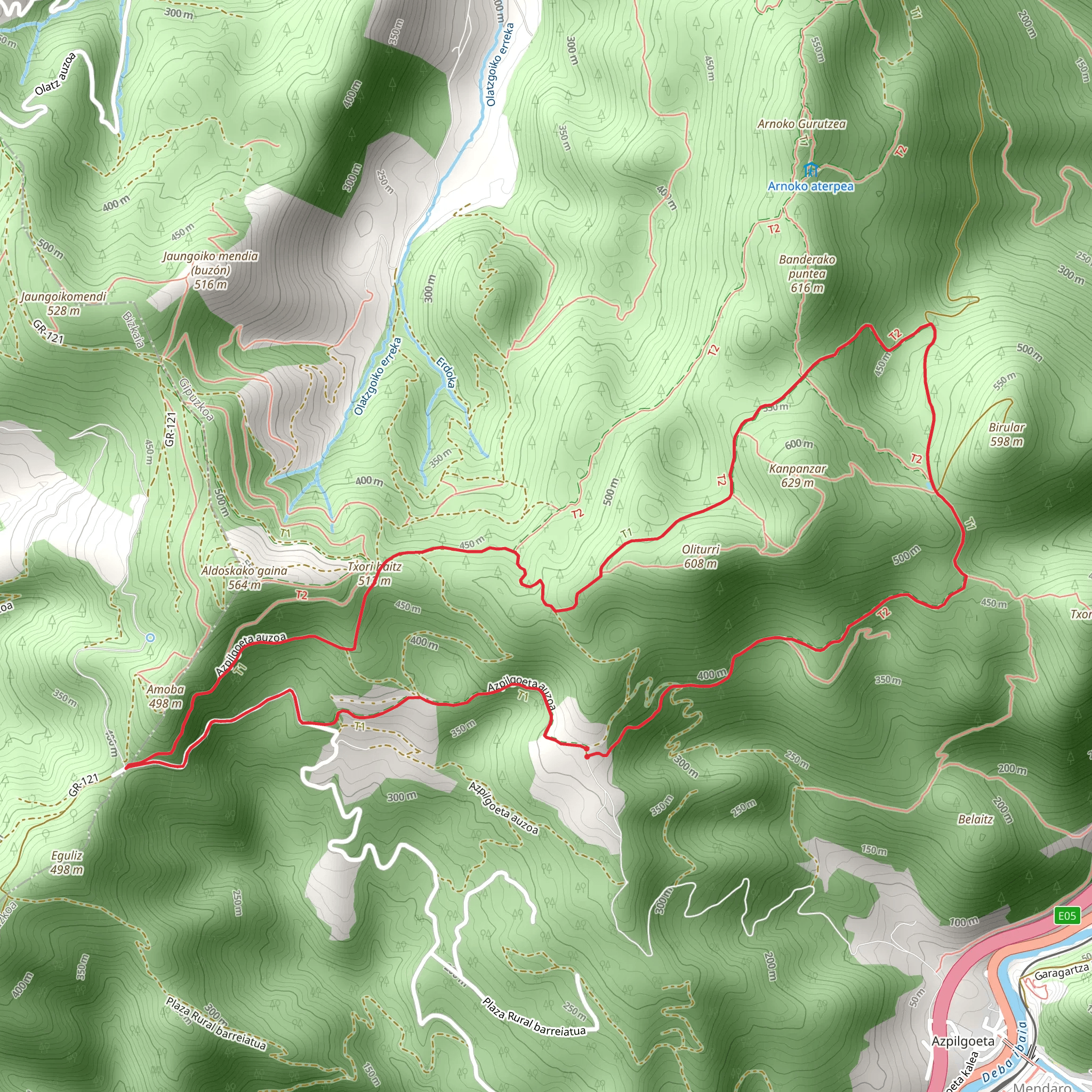 Mendaro-Arnoate-Ormola-Mendaro PR GI 43 mobile static map