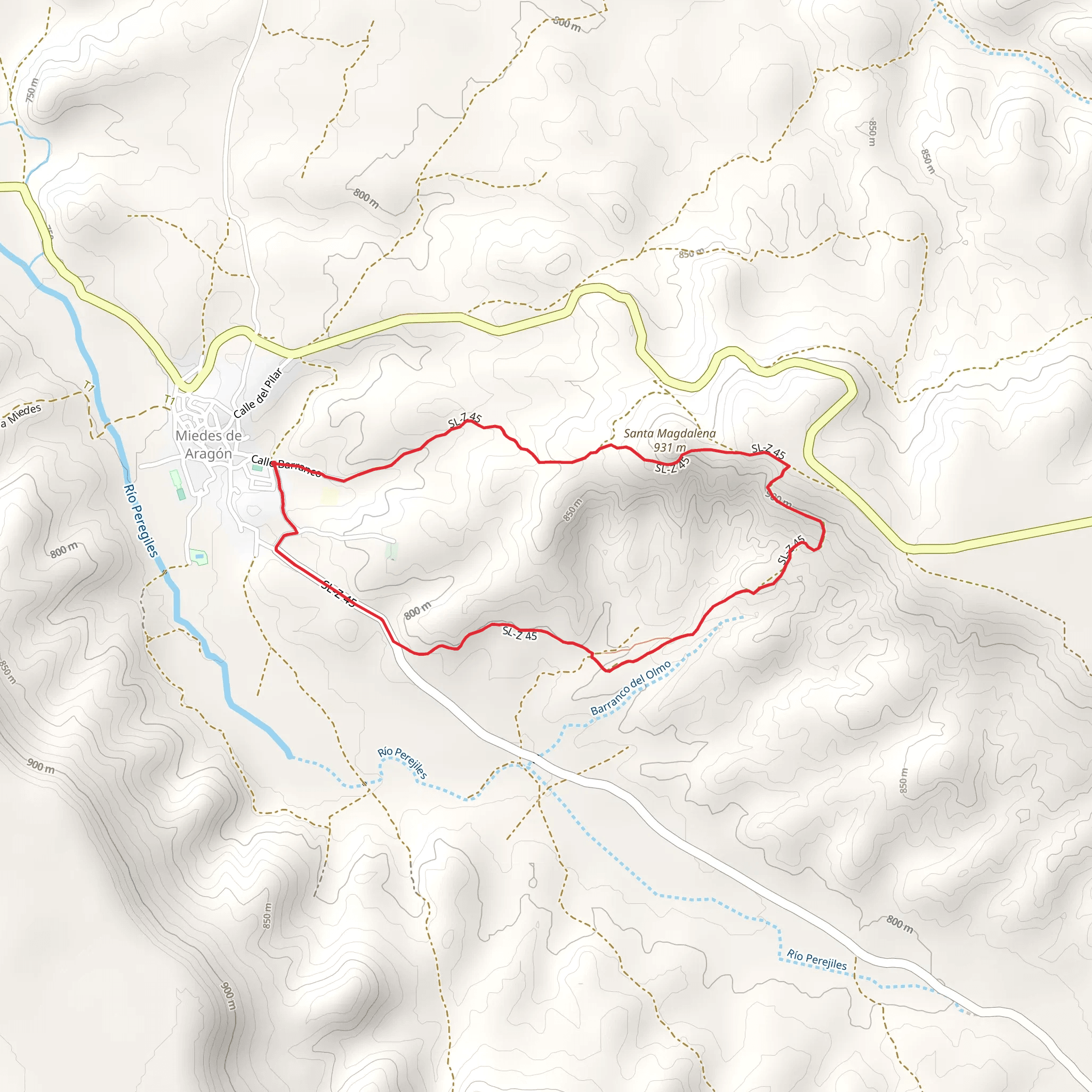 Miedes de Aragon - Cerro Magdalena SL Z 45 mobile static map