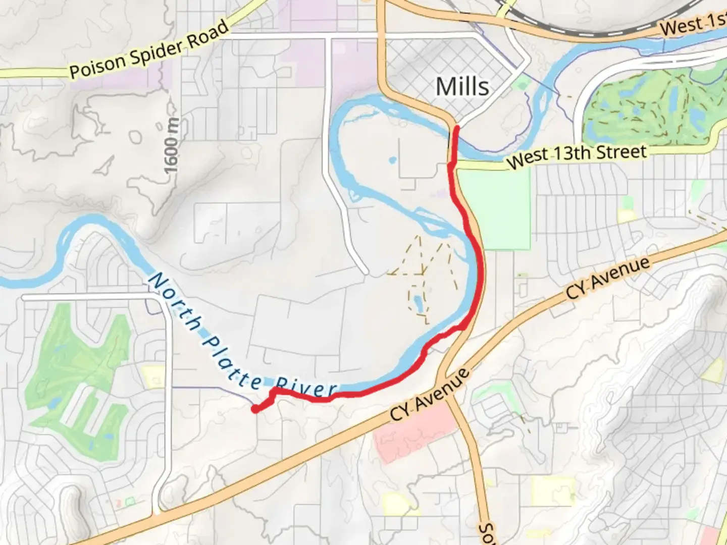 An image depicting the trail Platte River Parkway Trail and its surrounding area.