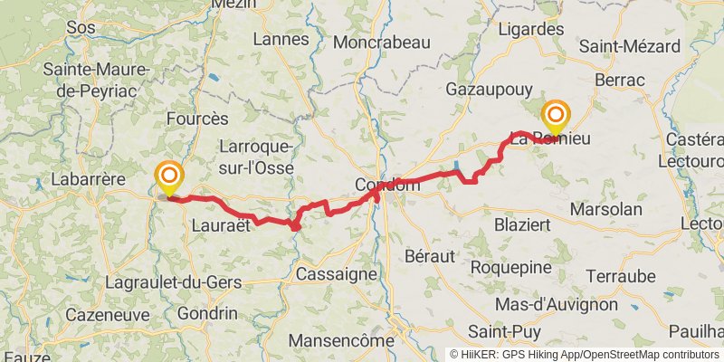 GR 65 Rocamadour Variant stage 22 Map