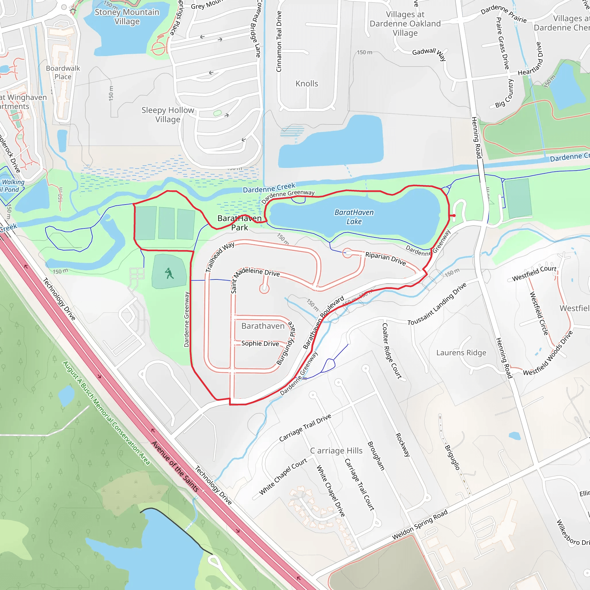 BaratHaven Lake Loop mobile static map