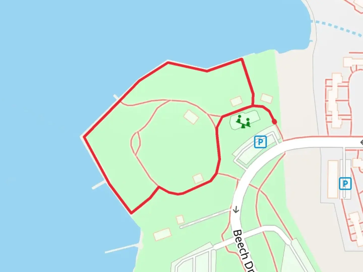 An image depicting the trail Beech Drive Loop and its surrounding area.