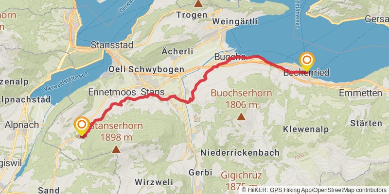 Camino Rheineck - Geneva stage 9 Map