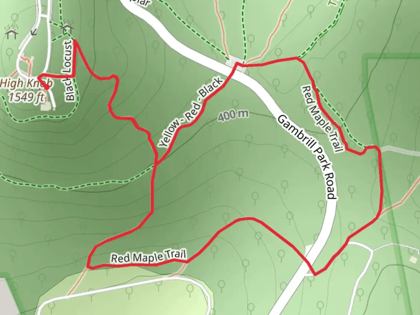 An image depicting the trail High Knob - Red Maple Trail and its surrounding area.