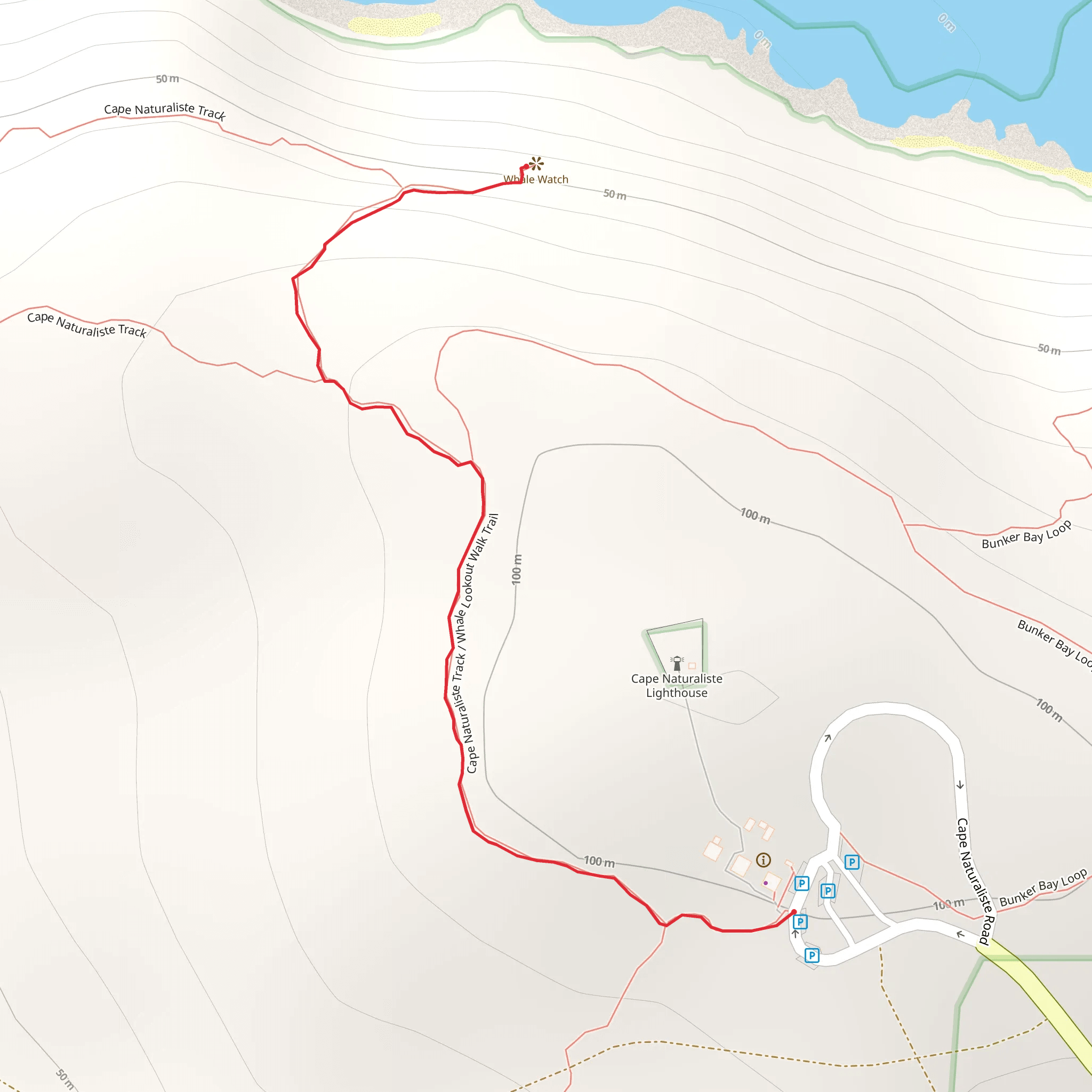 Whale Lookout Walk Trail mobile static map