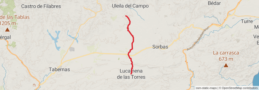 GR 244 Sendero de los Pueblos del Interior - Andalucía stage 6 Map